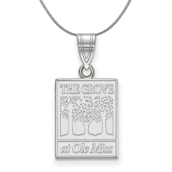 Sterling Silver U. of Mississippi Medium Necklace - 24 Inch